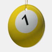ビリヤードボールクリスマスオーナメント1 (1)黄色 セラミックオーナメント (左)