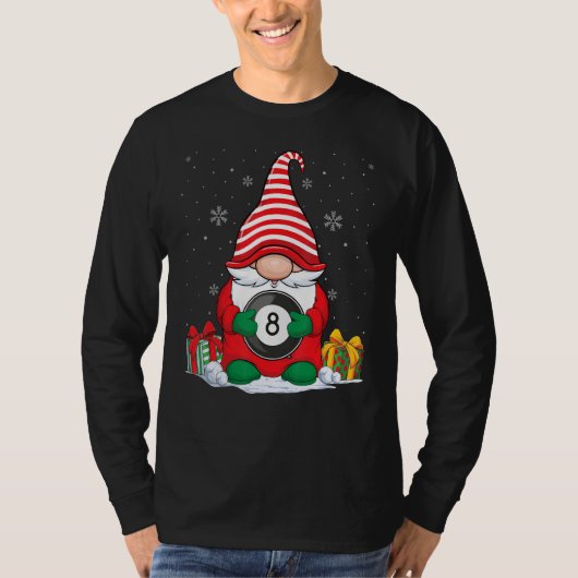 ビリヤードボールクリスマス格言かわいいビリヤードボール Tシャツ (正面)