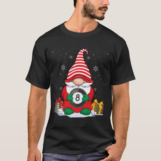 ビリヤードボールクリスマス格言かわいいビリヤードボール Tシャツ (正面)