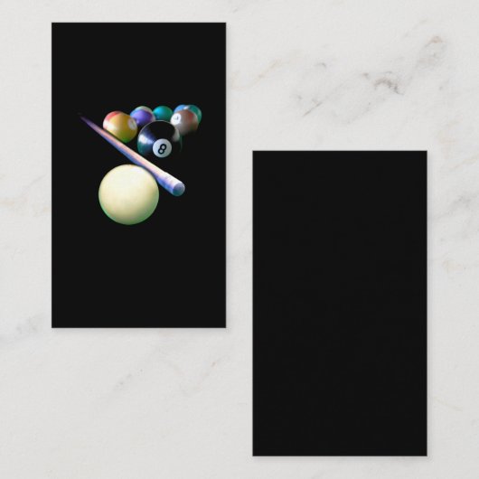 ビリヤードボールズキュースヌーカープールプレーヤー 名刺 (正面/裏面)