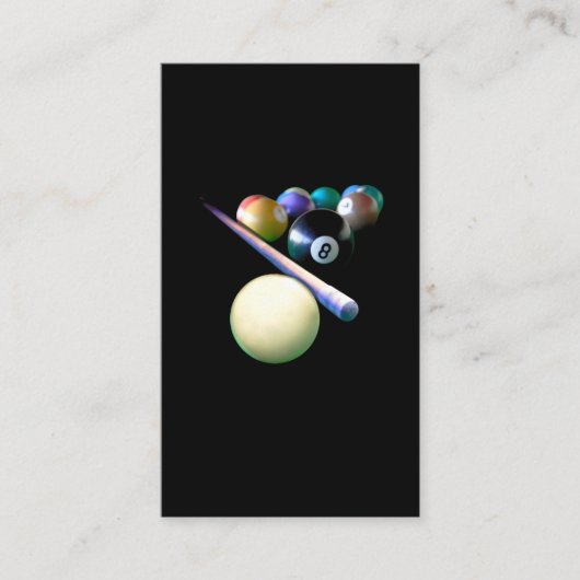 ビリヤードボールズキュースヌーカープールプレーヤー 名刺 (正面)