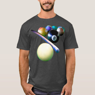 ビリヤードボールズキュースヌーカープールプレーヤー Tシャツ
