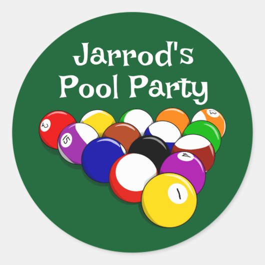 ビリヤードボールデザインシール ラウンドシール (正面)