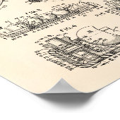 ビリヤードボールラック1969パテントアート – オールドPeper ポスター (角)