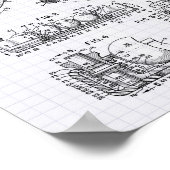 ビリヤードボールラック1969パテントアート – 並んだペッパー ポスター (角)