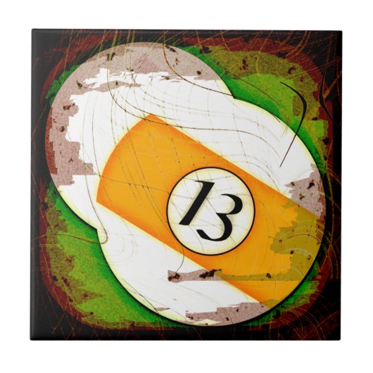 ビリヤードボール第13 タイル (正面)