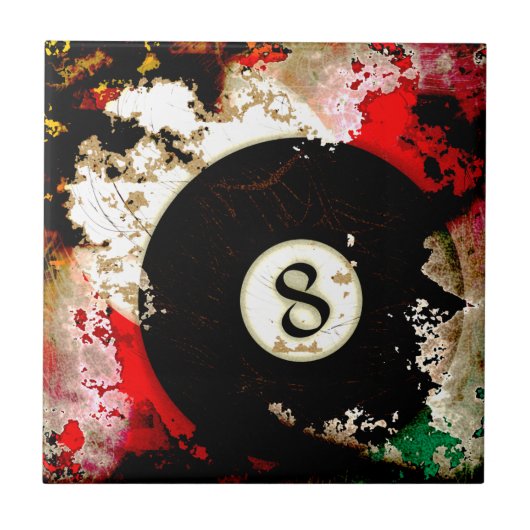 ビリヤードボール第8 タイル (正面)