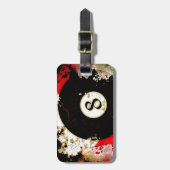 ビリヤードボール第8 ラゲッジタグ (正面縦)