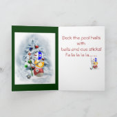 ビリヤードボール雪だるまクリスマス シーズンカード (内部)