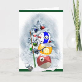 ビリヤードボール雪だるまクリスマス シーズンカード