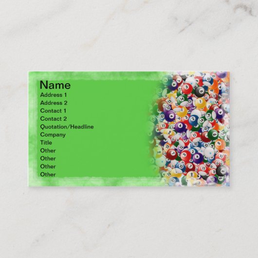 ビリヤードボール 名刺 (正面)