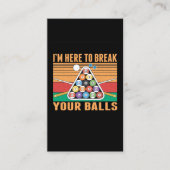 ビリヤードユーモア皮肉キュースポーツスヌーカープール 名刺 (正面)