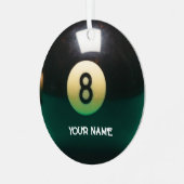 ビリヤード八ボパーソナライズされたール メタルオーナメント (正面左)