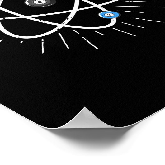 ビリヤード原子おもしろい科学8ボールプールスヌッカー ポスター (角)