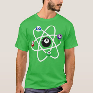 ビリヤード原子科学8ボールプール愛好家ビリヤード Tシャツ