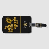 ビリヤード及びビール引用文付きレトロビア ラゲッジタグ (正面横)