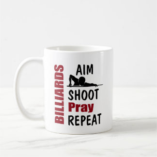 ビリヤード台の狙いに関するジョークTシャツ コーヒーマグカップ