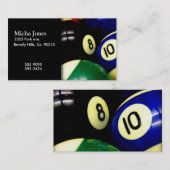 ビリヤード台の球のグランジなスタイル 名刺 (正面/裏面)