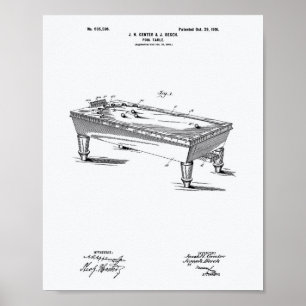 ビリヤード台1901のパテントの芸術の白書 ポスター