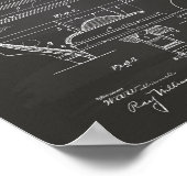 ビリヤード台1909特許芸術 – Chalkboard ポスター (角)
