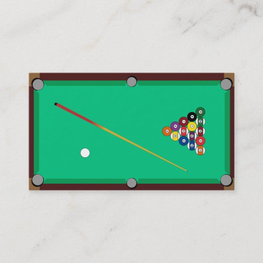ビリヤード台 名刺 (正面)