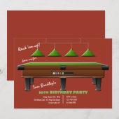 ビリヤード台 招待状 (正面/裏面)