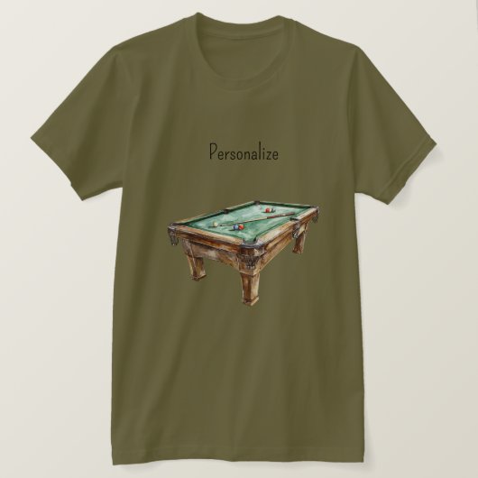 ビリヤード台 Tシャツ (デザイン正面)