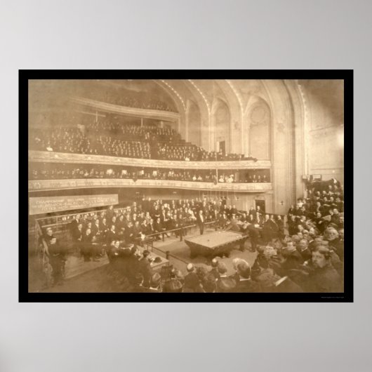 ビリヤード大会写真1908 ポスター (正面)