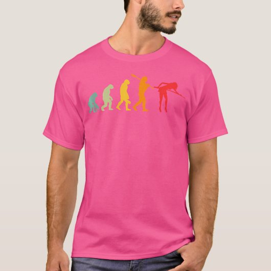 ビリヤード好きのためのおもしろ進化シリーズ Tシャツ (正面)