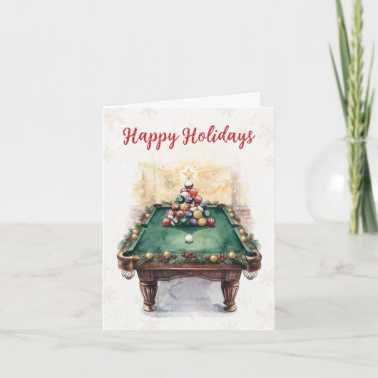 ビリヤード好きのためのクリスマスカード シーズンカード (正面)
