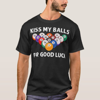 ビリヤード好きの男性や少年への面白いビリヤードアート Tシャツ