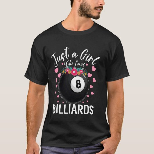 ビリヤード好き女子 スポーツ女子 Tシャツ (正面)