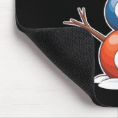 ビリヤード式クリスマス雪だるまとプールテーブル マウスパッド (コーナー)