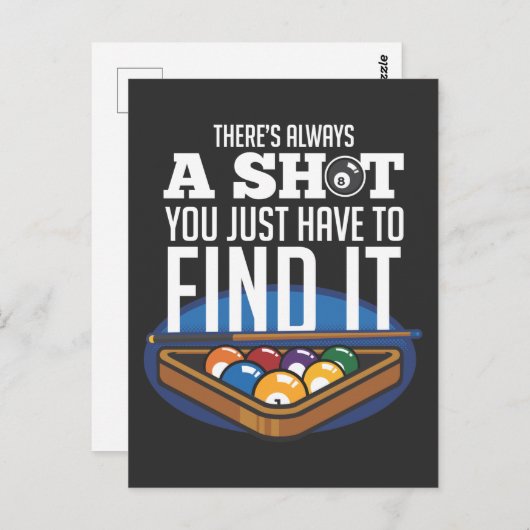 ビリヤード引用文プールプレイヤーユーモア ポストカード (正面/裏面)