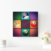 ビリヤード時計 スクエア壁時計 (ホーム)