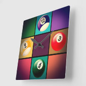 ビリヤード時計 スクエア壁時計 (傾斜)