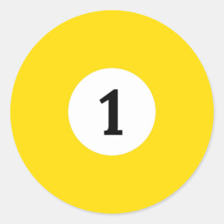 ビリヤード無地のイエローボール1 ラウンドシール