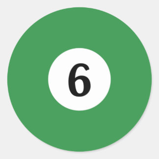 ビリヤード無地のグリーンボール6 ラウンドシール