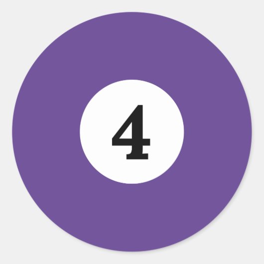 ビリヤード無地のパープルボール4 ラウンドシール (正面)