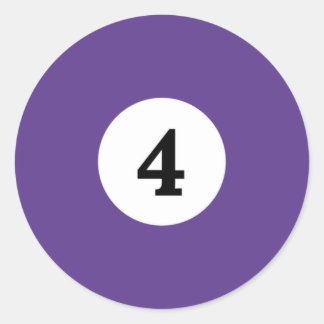 ビリヤード無地のパープルボール4 ラウンドシール