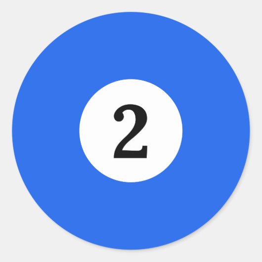 ビリヤード無地のブルーボール2 ラウンドシール (正面)