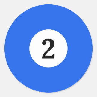 ビリヤード無地のブルーボール2 ラウンドシール