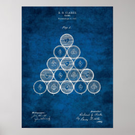 ビリヤード特許アート#1プールルームデコール ポスター