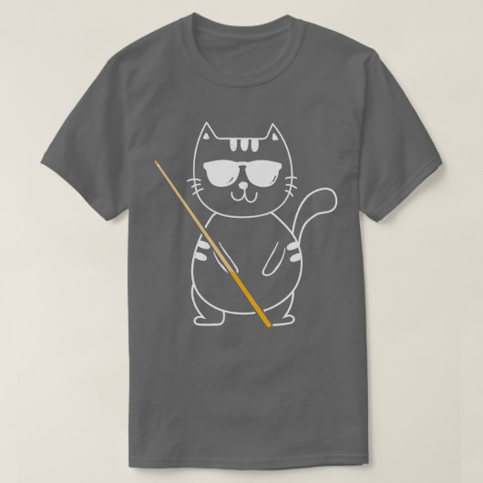 ビリヤード猫 – ビリヤード選手ビリヤード8 – ボールプール Tシャツ (デザイン正面)