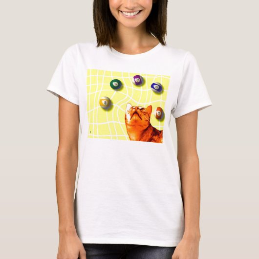ビリヤード猫 Tシャツ (正面)