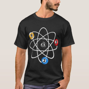 ビリヤード球2 3 8 9アトムデザインビリヤード棋士 Tシャツ