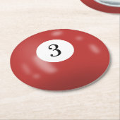 ビリヤード第3ボール ラウンドペーパーコースター (アングル)