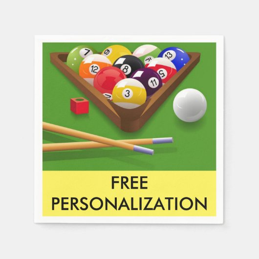 ビリヤード紙ナプキンス スタンダードカクテルナプキン (正面)