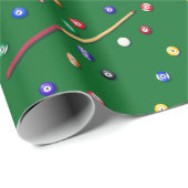 ビリヤード誕生日パーティープールキュー ラッピングペーパー (ロールコーナー)