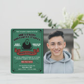 ビリヤード誕生日パーティープールテーマカスタム写真 招待状 (スタンド正面)